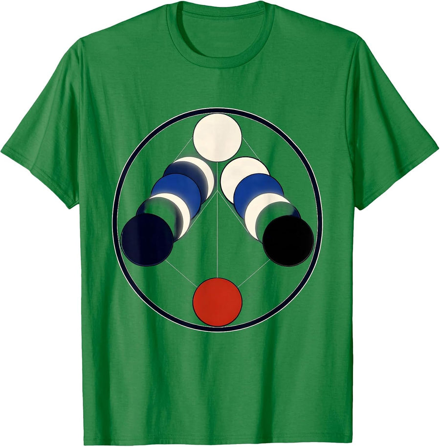 Men's Moon Phase Cycle Geometric Astronomy Celestial Gift T-Shirt - Kelly Green