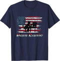 Ham Radio Patriotic USA Flag T-Shirt - Navy Blue