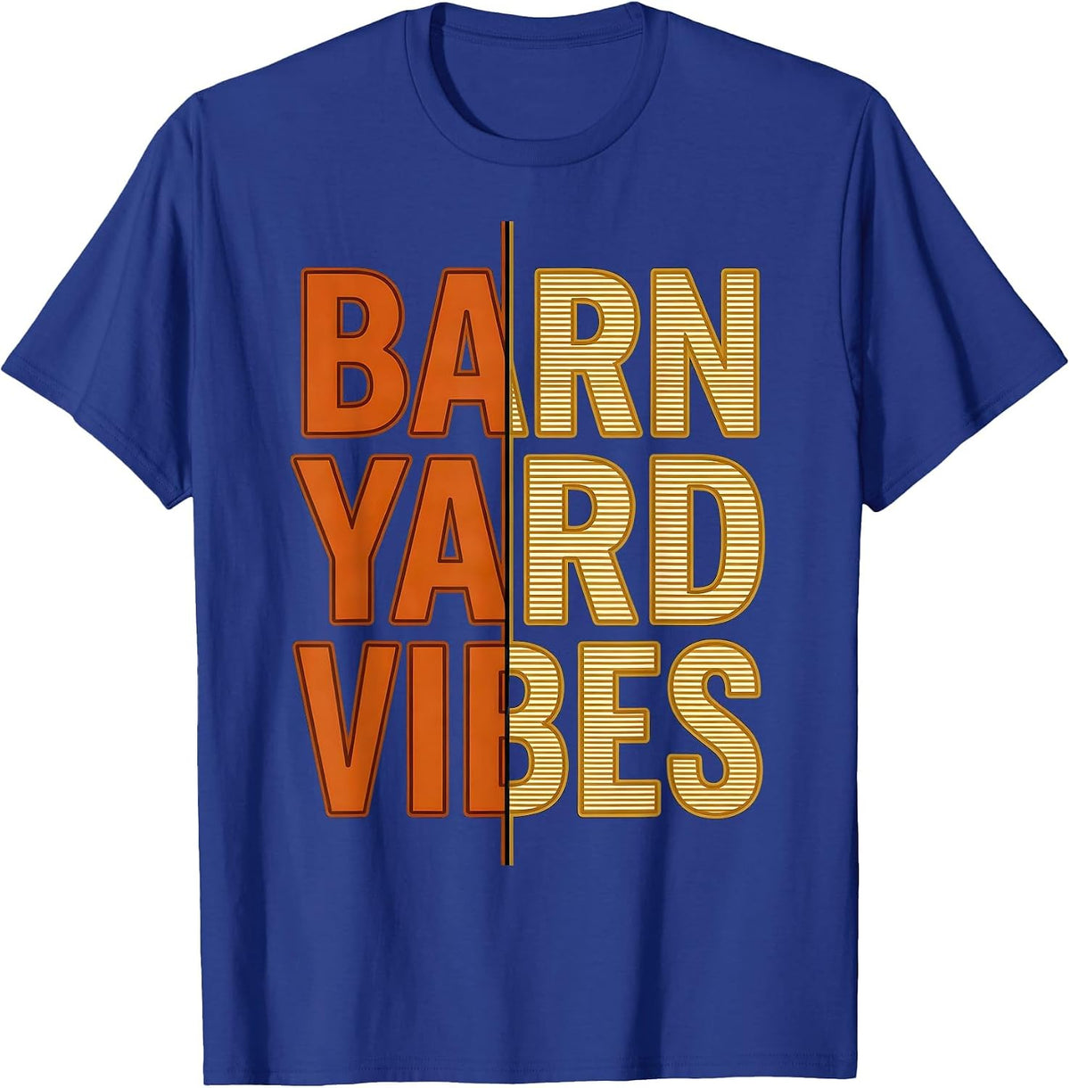 Barn Yard Vibes Fall Farm Animals Minimalist Design T-Shirt - Royal Blue