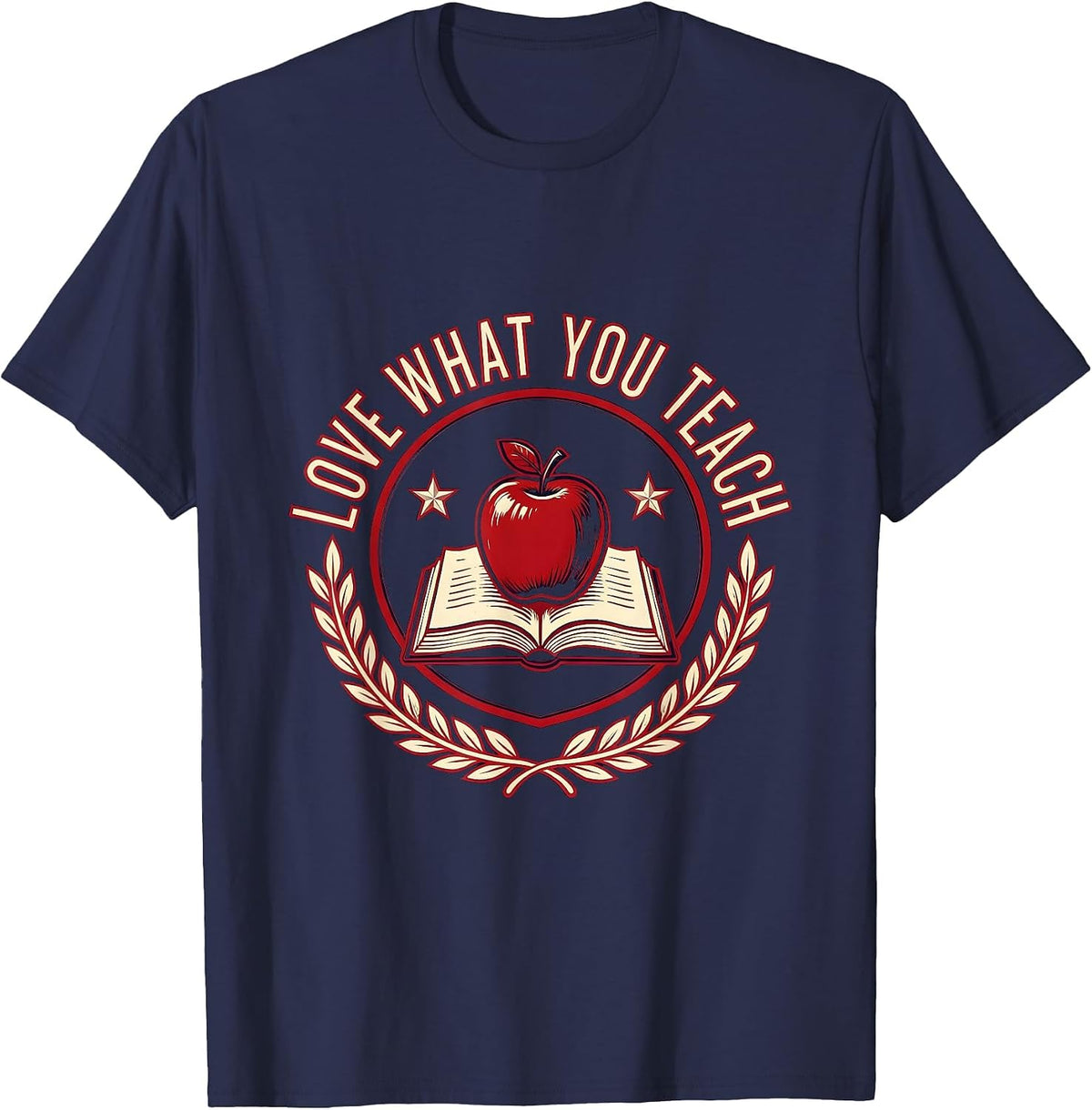 Love What You Teach Elementary Teacher Design T-Shirt - Navy Blue
