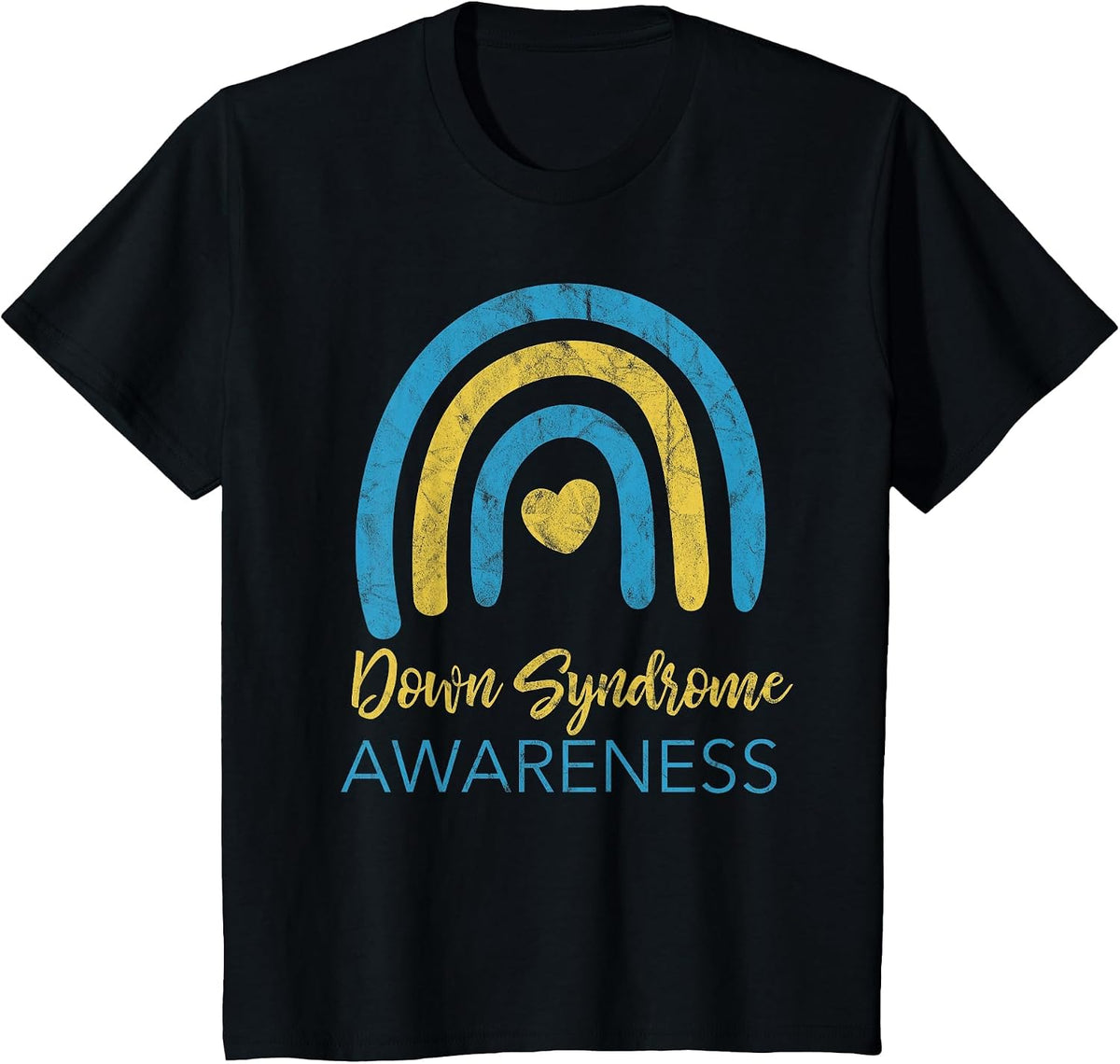 National Down Syndrome Awareness Month Retro Rainbow T21 T-Shirt - Black