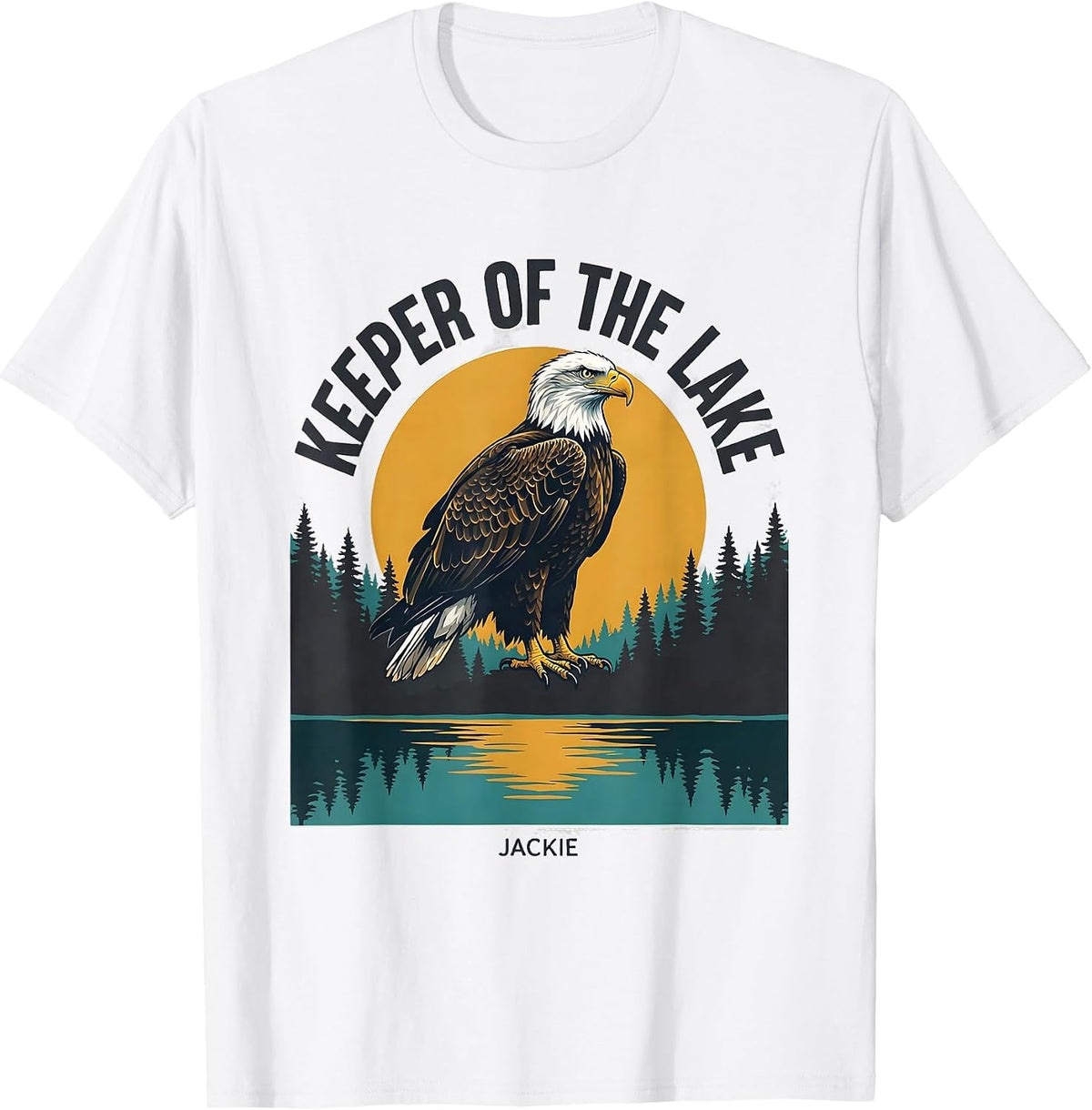 Men's Keeper of the Lake Jackie Bald Eagle Memorial Tribute T-Shirt - White