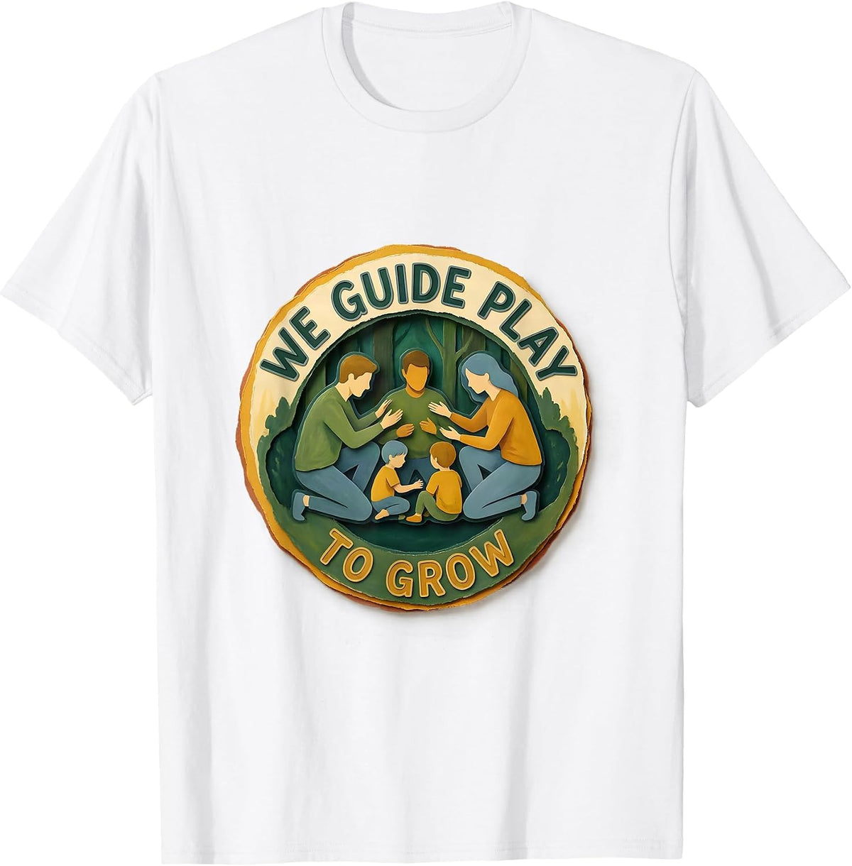 Men's We Guide Play To Grow Storybook Preschool Teacher Back To T-Shirt - White