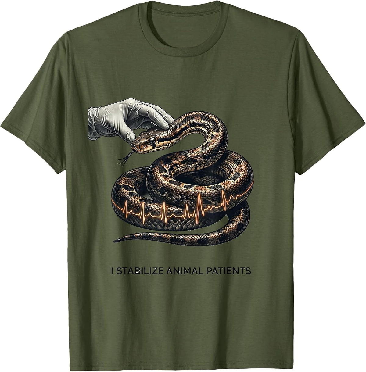Men's I Stabilize Animal Patients Funny Vet Tech Veterinary T-Shirt - Olive Green