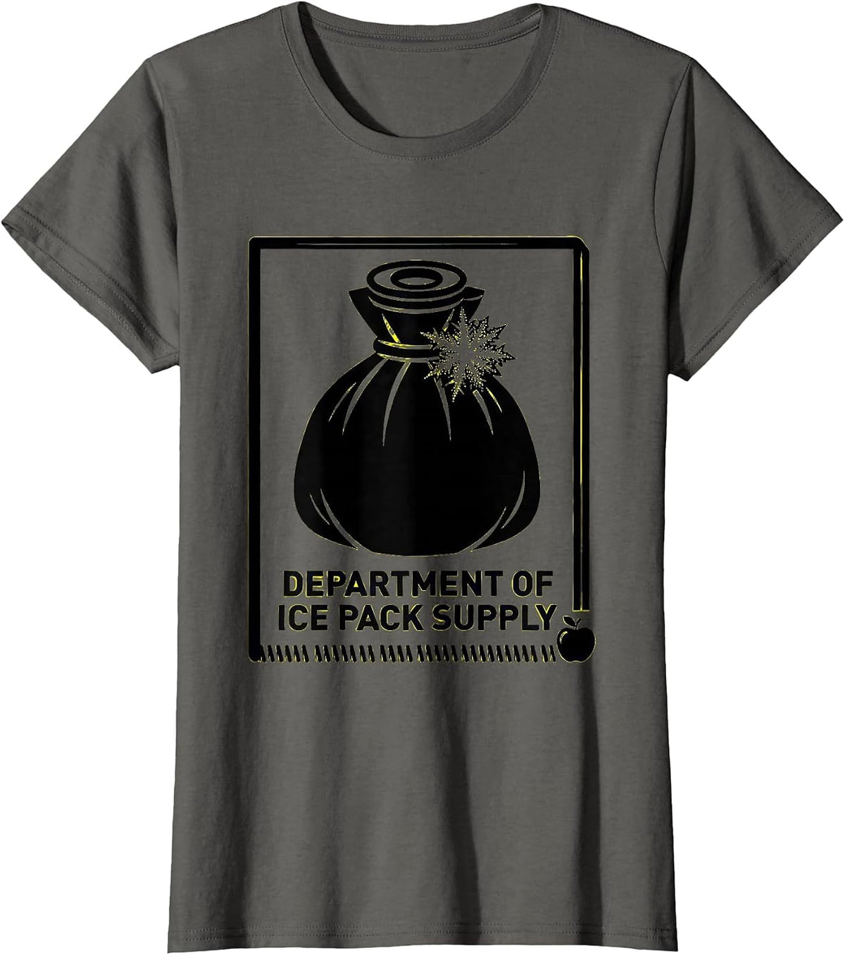 Women's Department Of Ice Pack Supply Funny School Nurse Back T-Shirt - Asphalt Grey