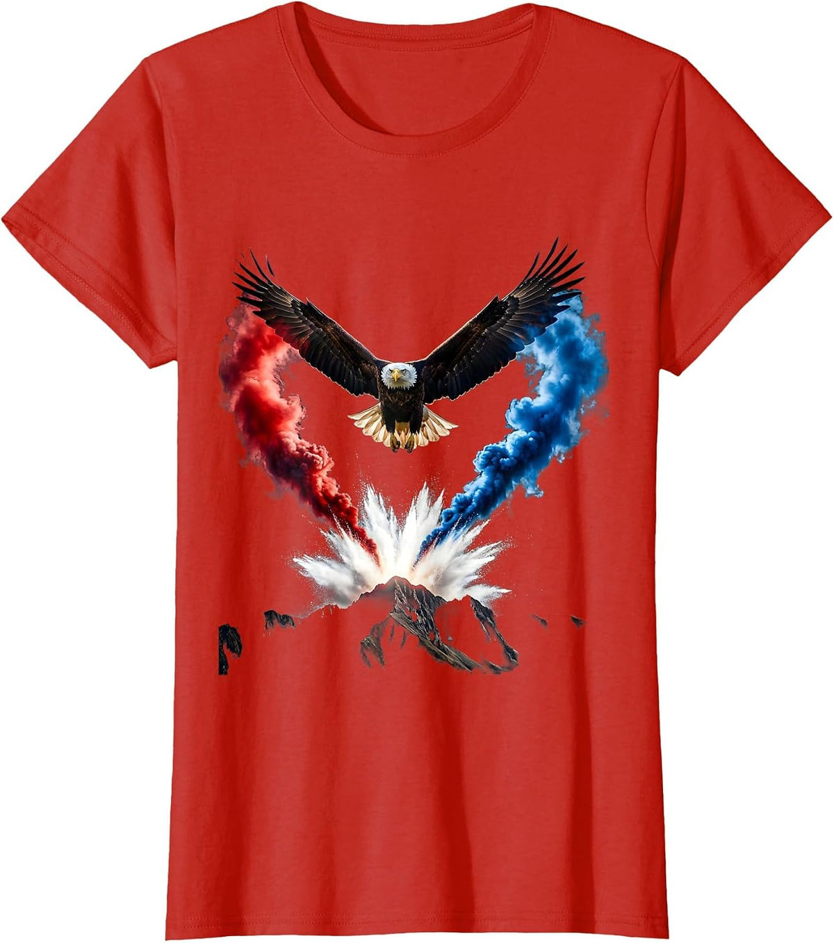 250th Anniversary USA Bald Eagle Mountain Soar T-Shirt - Red