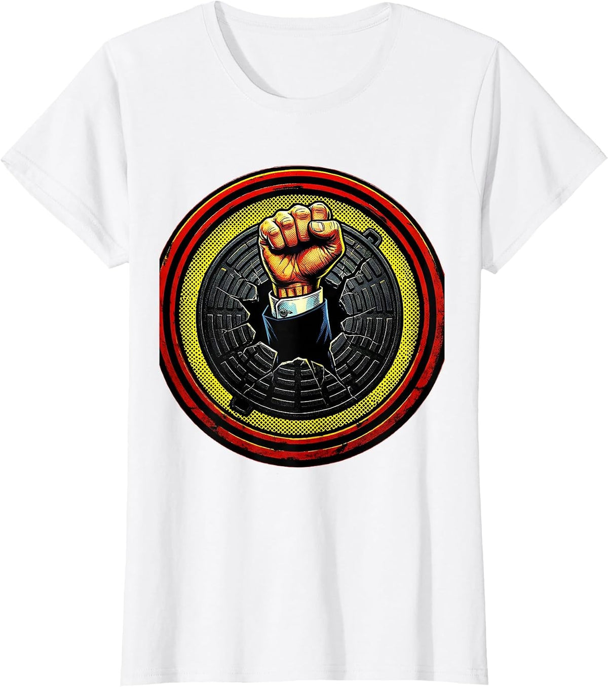 I Cant But I Know A Guy Manhole Illustration T-Shirt - White