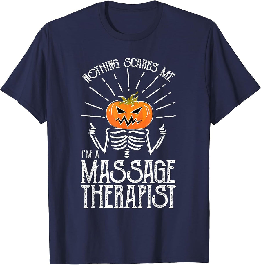 Halloween I'm A Massage Therapist Massage Therapy T-Shirt - Navy Blue