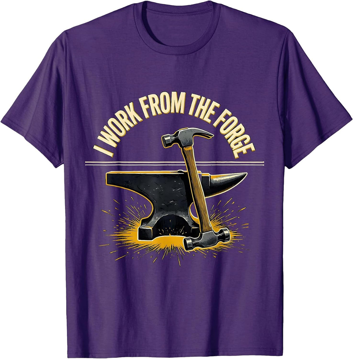 I Work From The Forge Funny Blacksmith Metalworker Trade T-Shirt - Purple