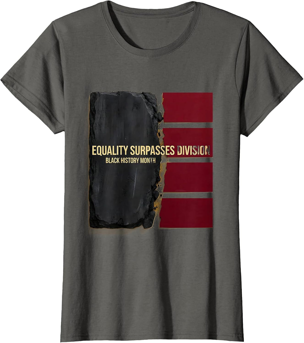 Women's Equality Surpasses Division Black History Month T-Shirt - Asphalt Grey