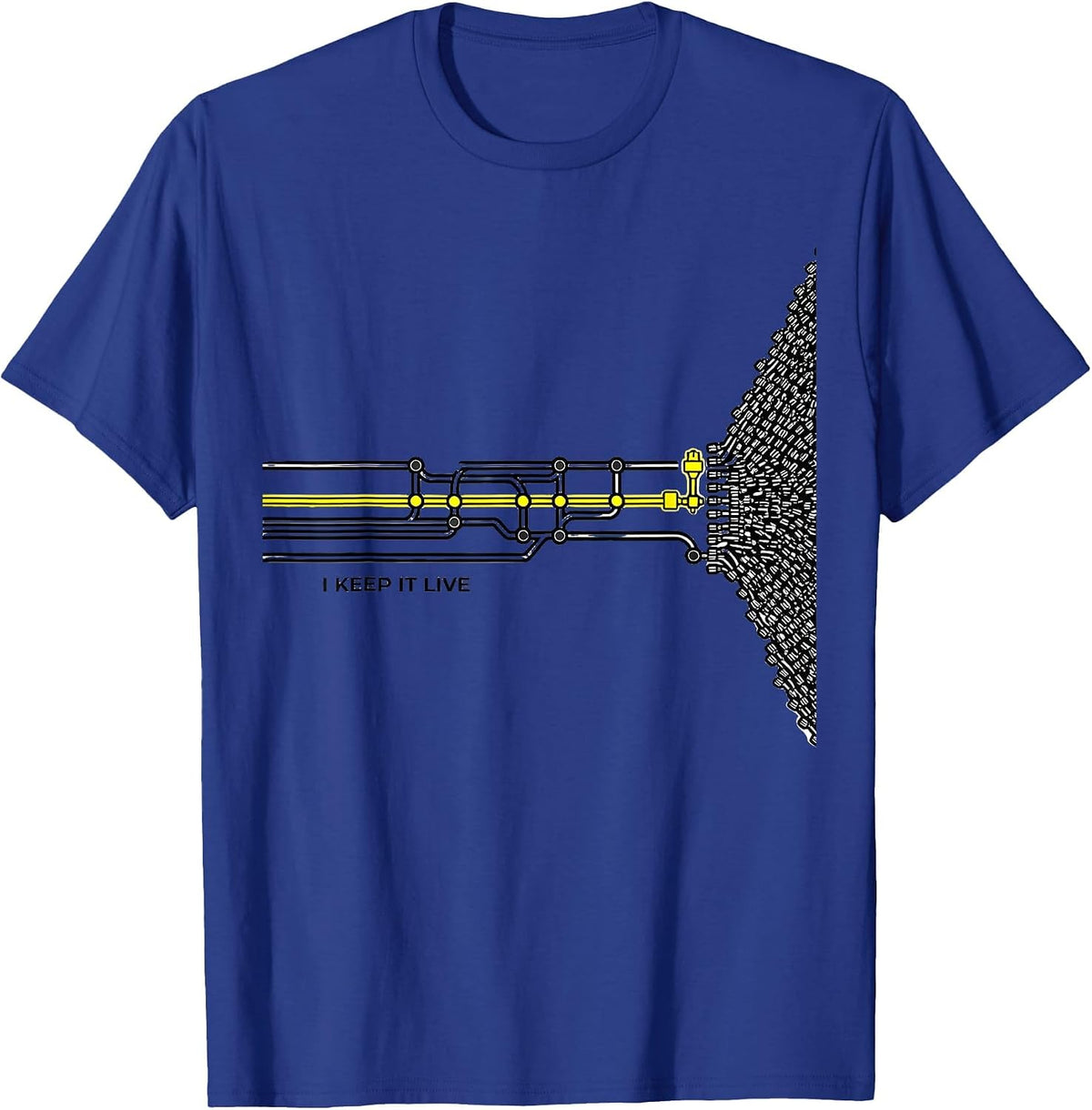 Men's I Keep It Live Funny Electrician Lineman Trade Humor T-Shirt - Royal Blue
