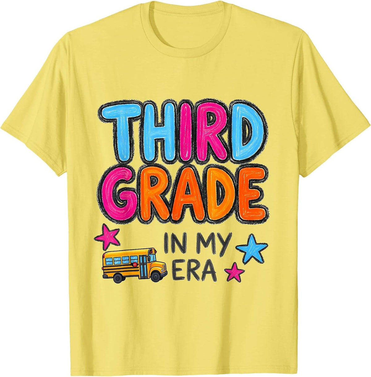 Men's In My Third Grade Era Naive Kidcore Back to School T-Shirt - Lemon Yellow