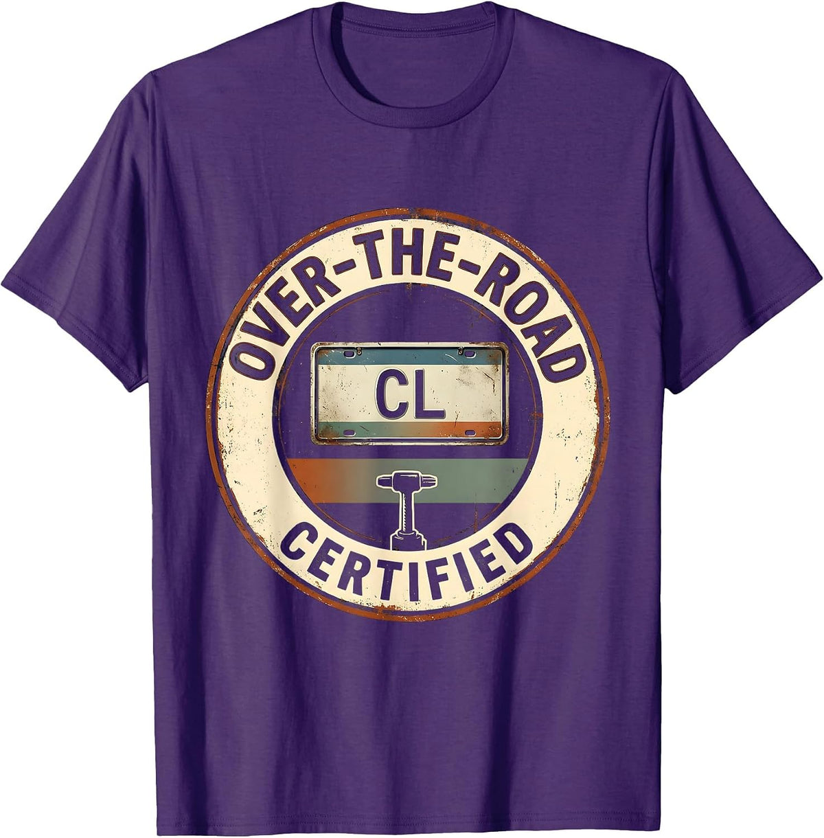 Over-The-Road Certified Vintage CDL Design T-Shirt - Purple