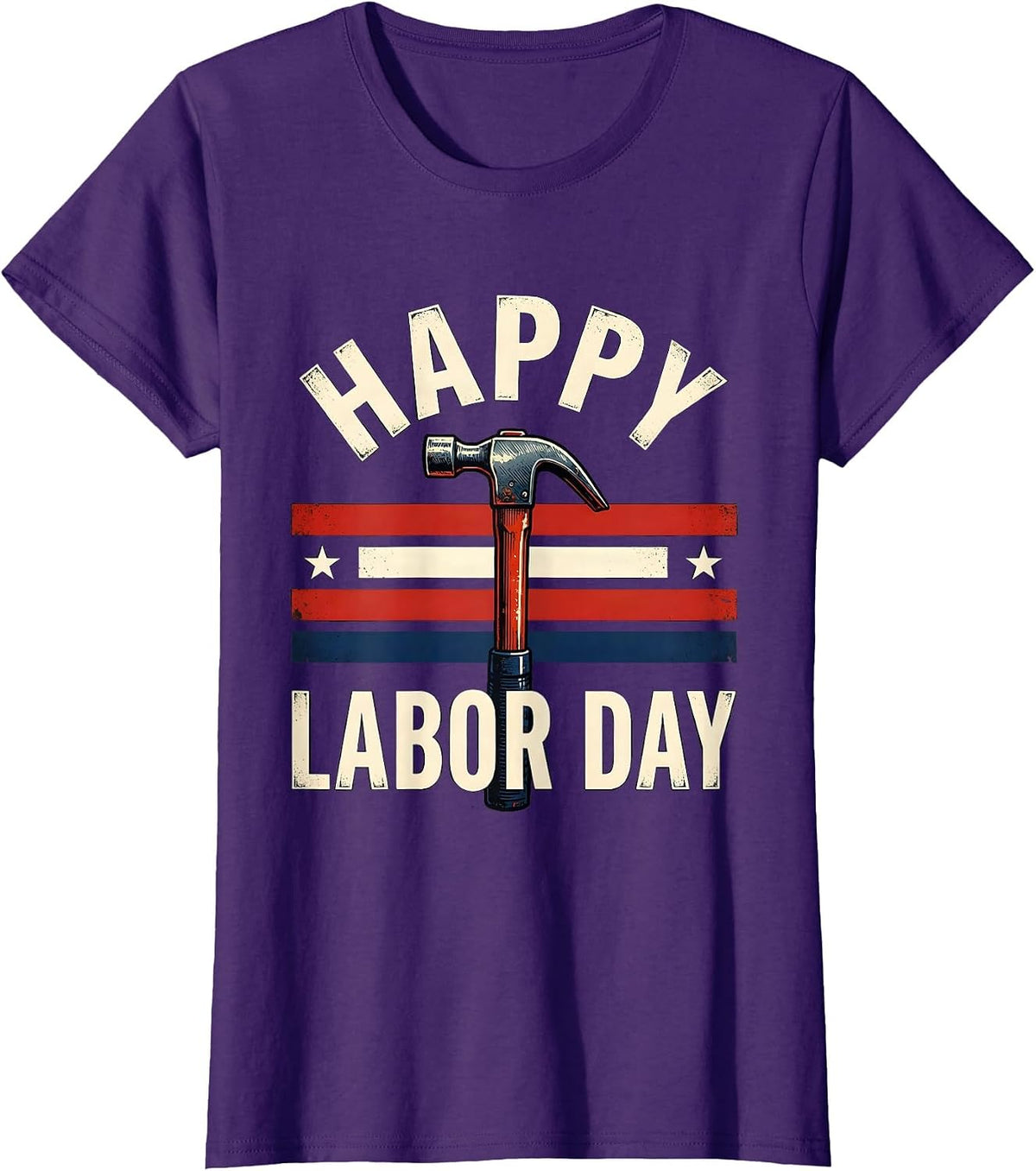 Women's Happy Labor Day Patriotic Union Worker Labor Day Holiday T-Shirt - Purple
