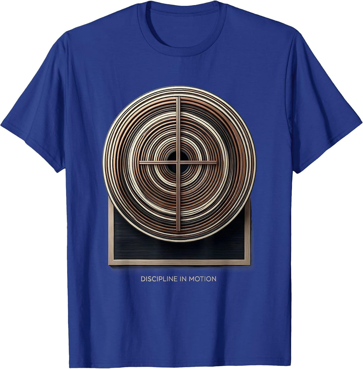 Discipline In Motion Geometric Christian Gym Faith Fitness T-Shirt - Royal Blue
