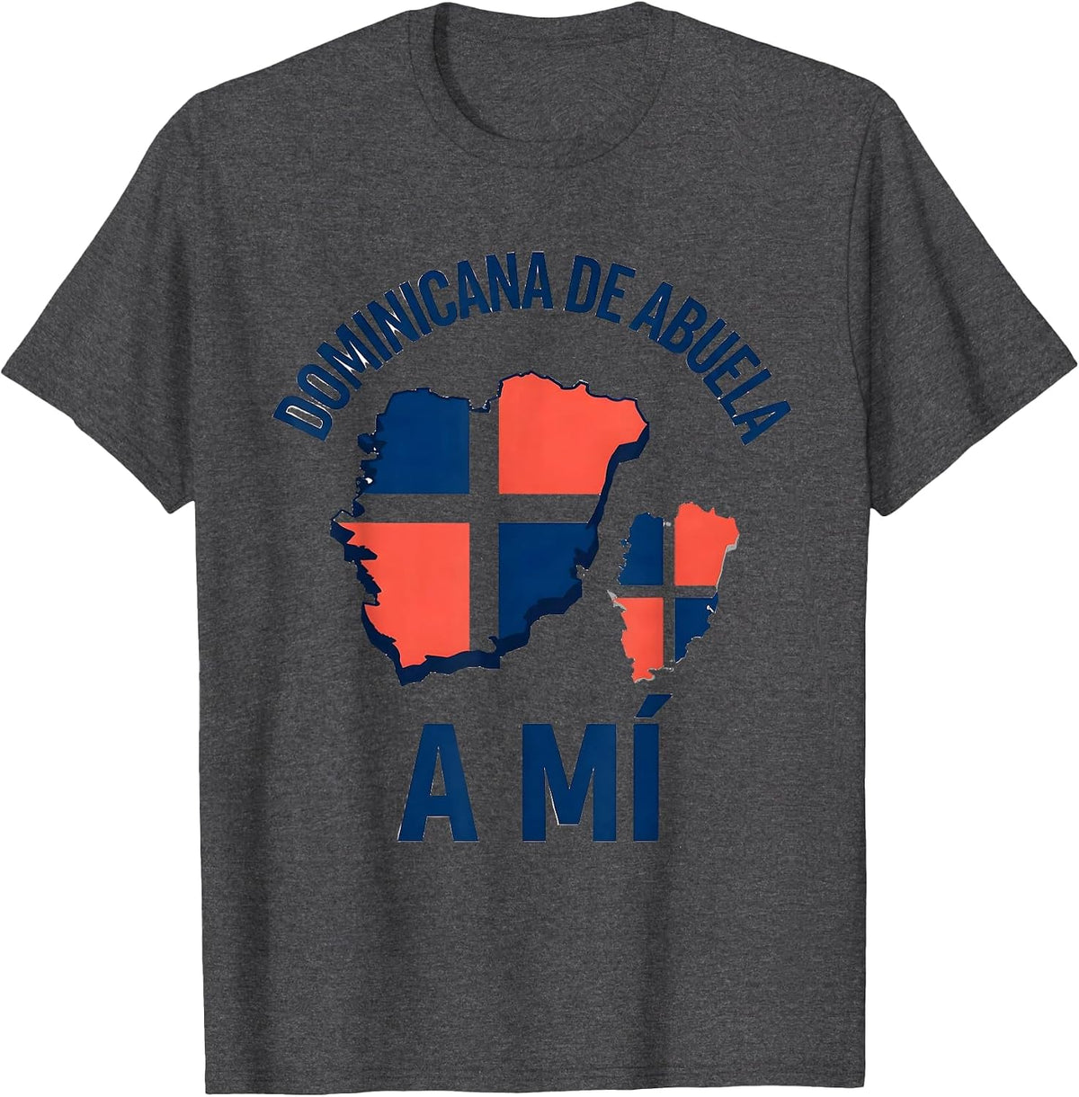 Men's Dominicana de Abuela a Mí Cultural Heritage Pride Hispanic T-Shirt - Dark Heather Grey