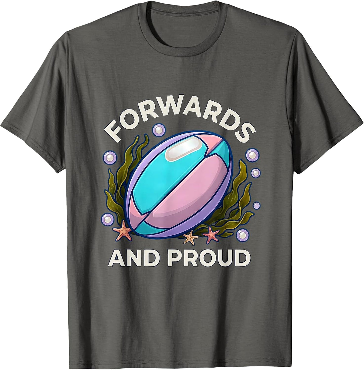 Men's Forwards And Proud Rugby Design T-Shirt - Asphalt Grey