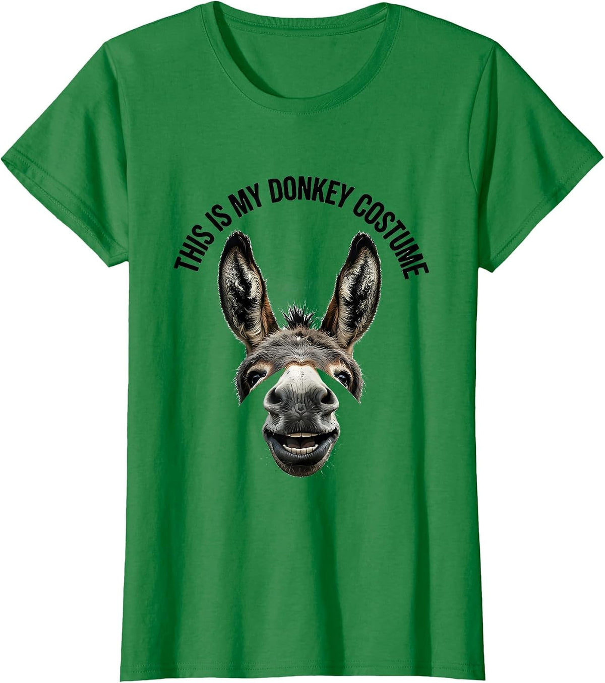 Women's This Is My Donkey Costume Funny Animal Humor Halloween Party T-Shirt - Kelly Green