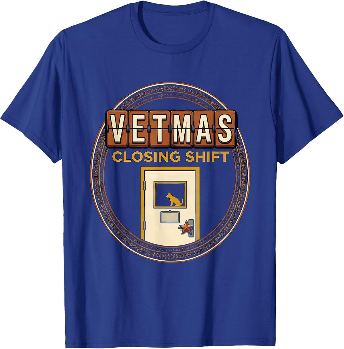 Vetmas Closing Shift Funny Vet Tech Christmas Veterinary T-Shirt - Royal Blue