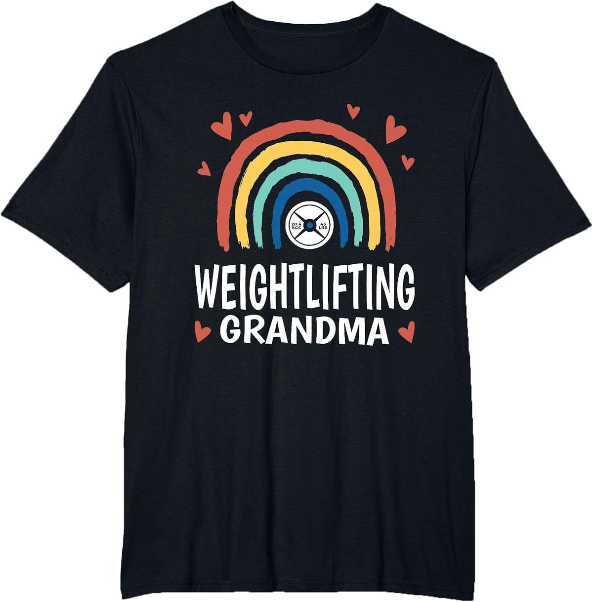 Leopard Rainbow Weightlifter Family Weightlifting Grandma T-Shirt - Black