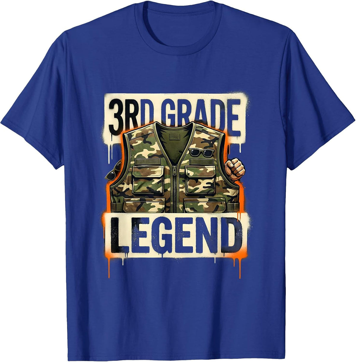 3RD GRADE LEGEND Streetwear Camo Back To School Boys T-Shirt - Royal Blue