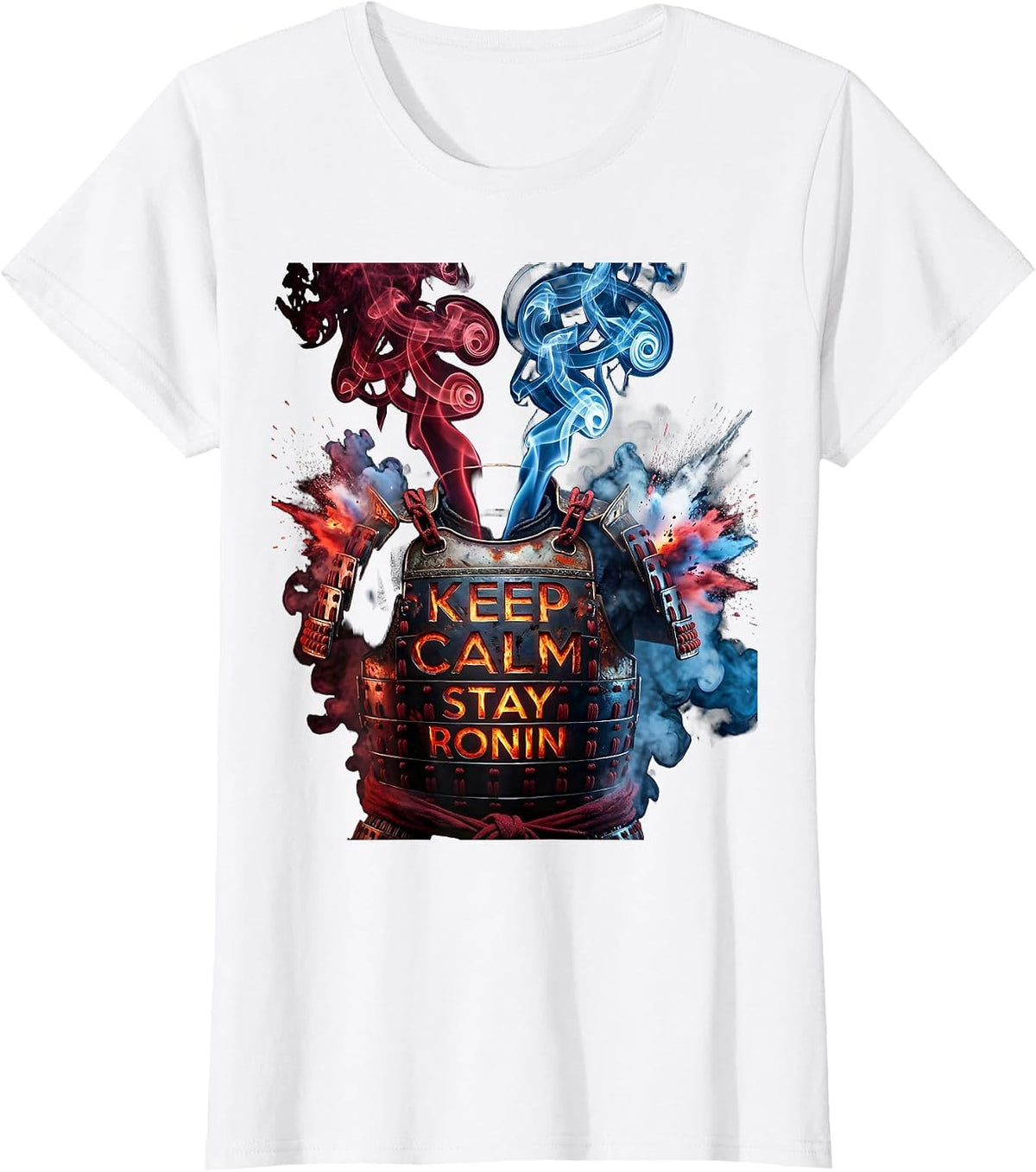 Keep Calm Stay Ronin Japanese Warrior Design T-Shirt - White
