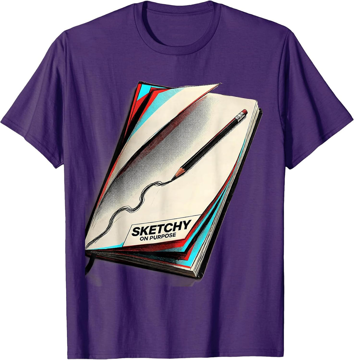 Sketchy On Purpose Funny Artist Humor Painter Gift T-Shirt - Purple