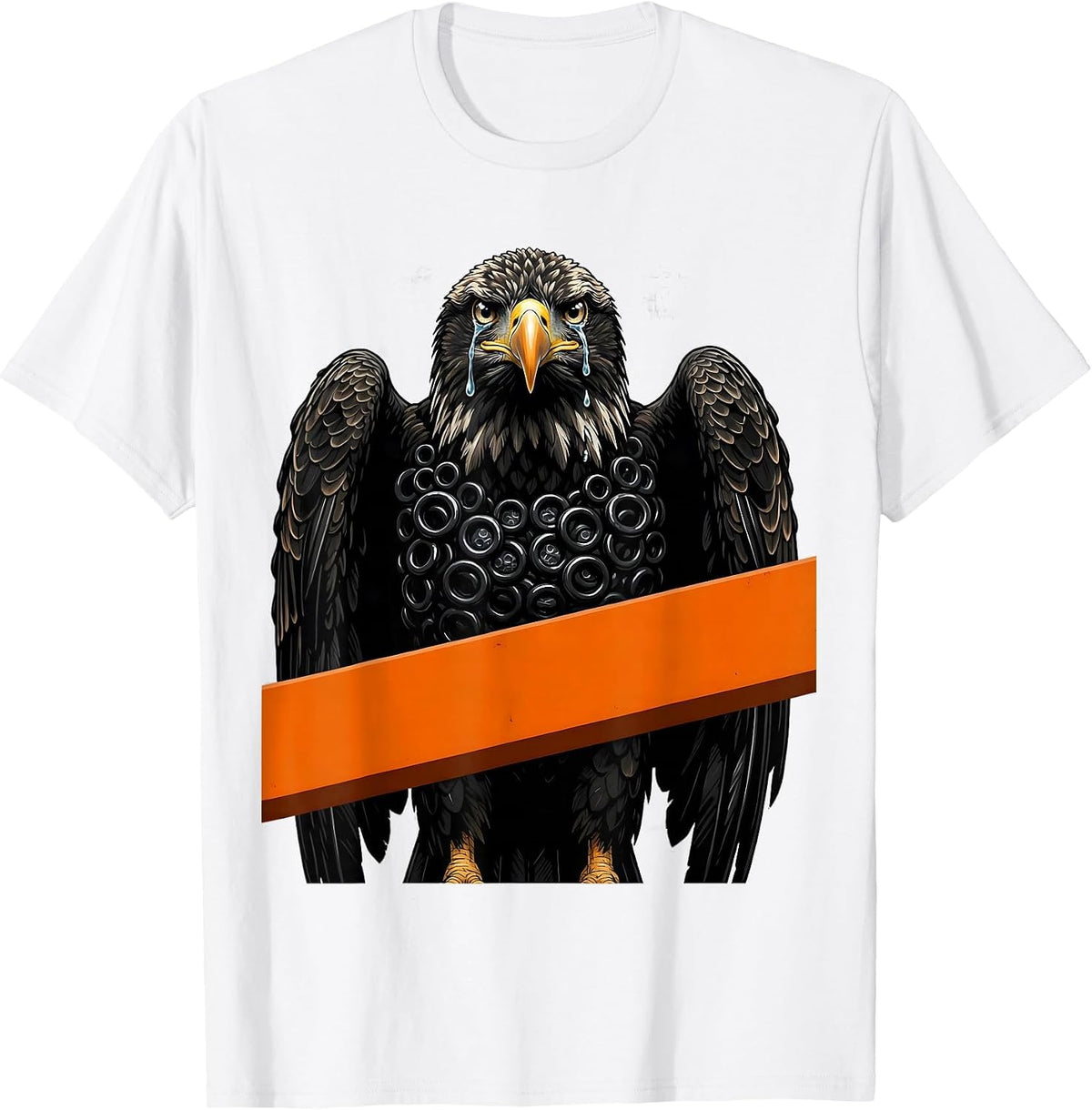 Men's Crying Bald Eagle Wrapped in Bubble Wrap Sarcastic T-Shirt - White