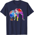 Elephant Tshirt for Women Boys Pachyderm Men Girls T-Shirt - Navy Blue
