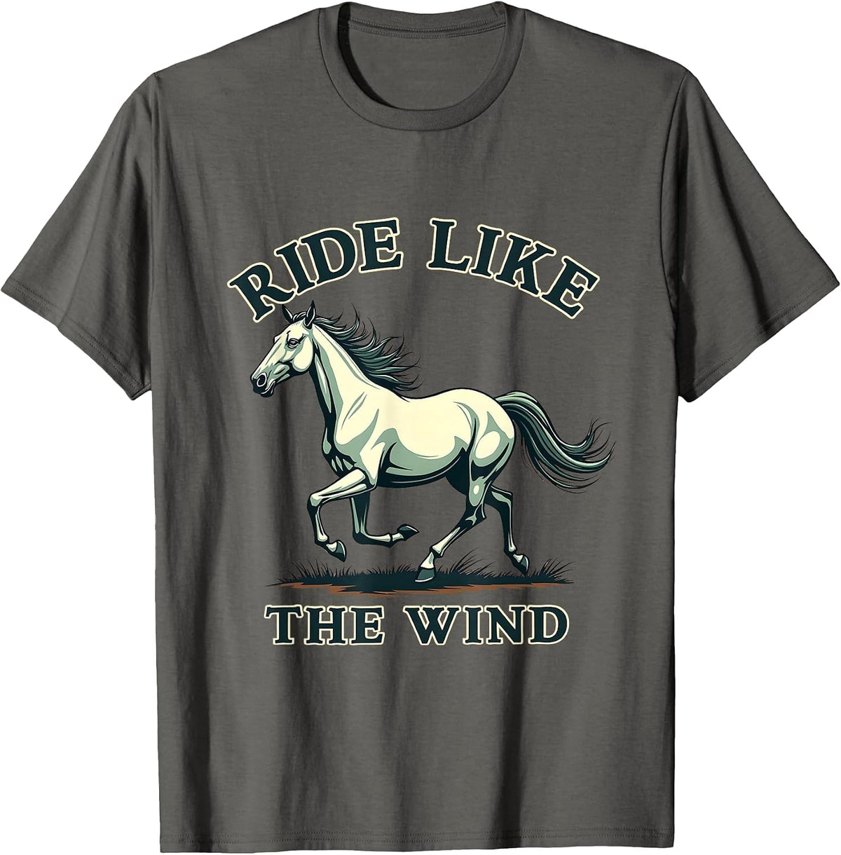 Ride Like The Wind Equestrian Women Design T-Shirt - Asphalt Grey