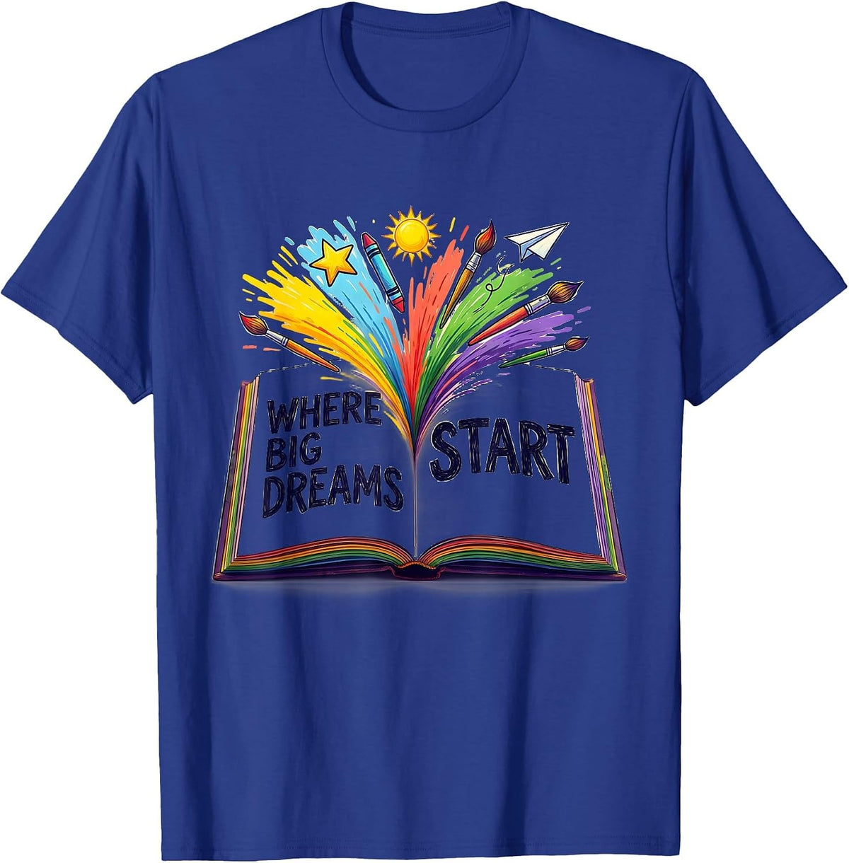 Men's Where Big Dreams Start Preschool Teacher Design T-Shirt - Royal Blue