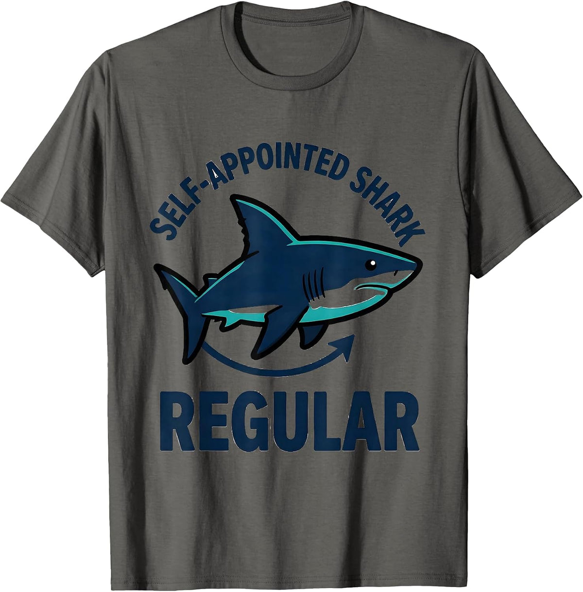 Men's Self-Appointed Shark Regular Funny Ocean Animal Lover Gift T-Shirt - Asphalt Grey