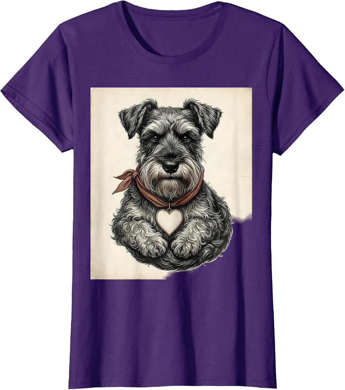 Women's Miniature Schnauzer Vintage Dog Lover Gift T-Shirt - Purple