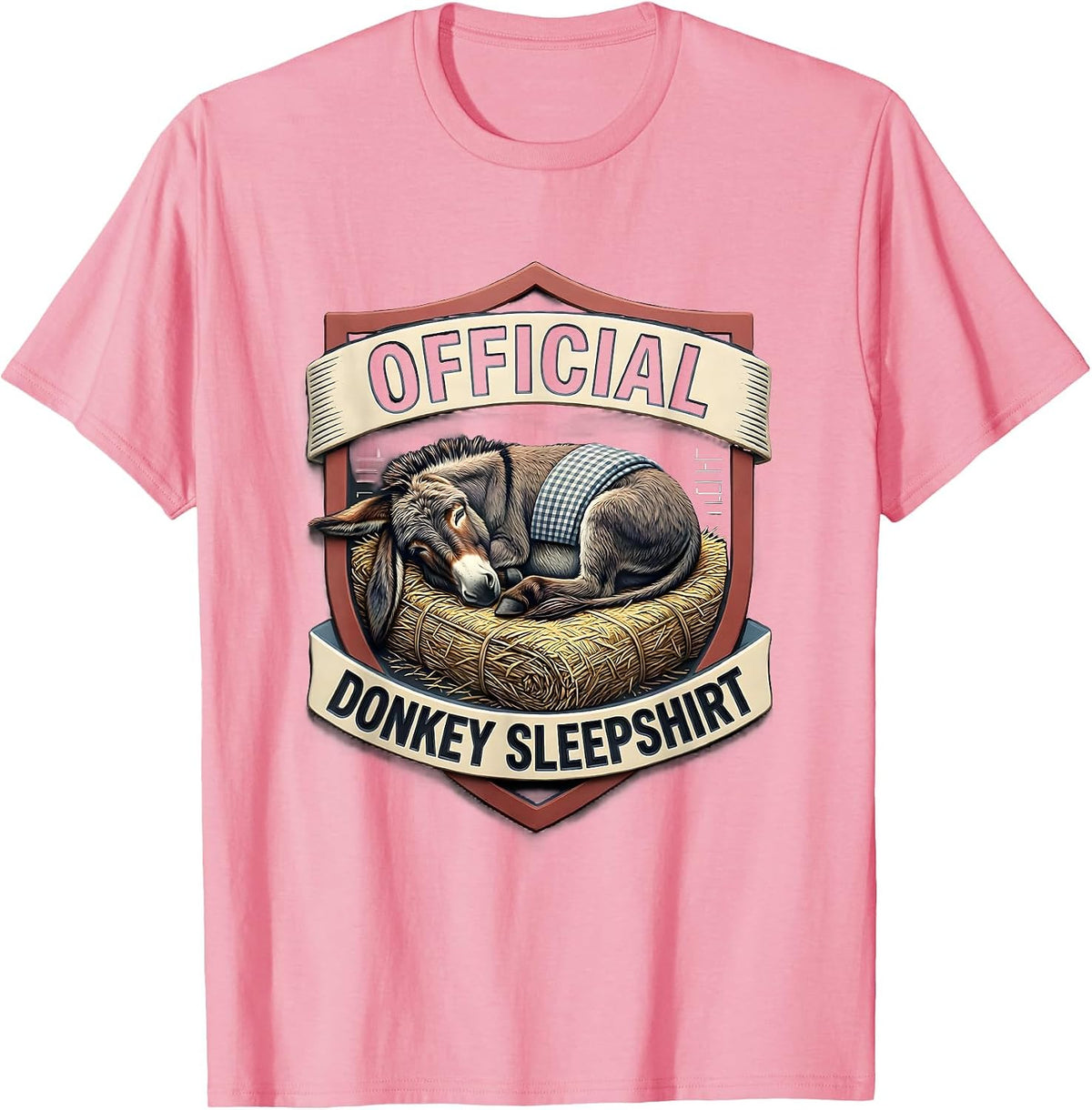 Men's Official Donkey Sleepshirt Cute Animal Lover Whimsical Sleep T-Shirt - Pink