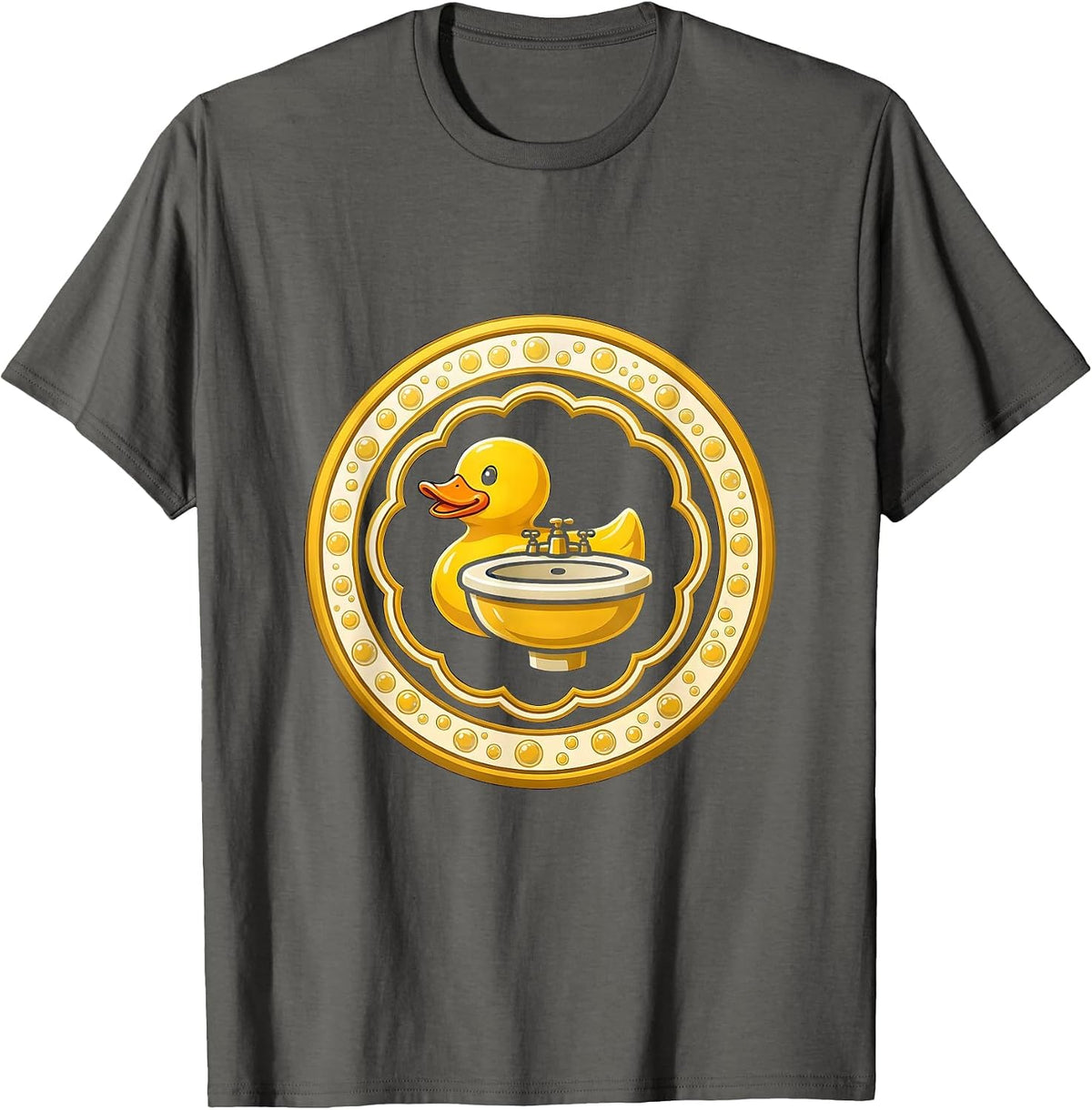 Preschool Teacher Rubber Duck Tiny Sink Graphic T-Shirt - Asphalt Grey