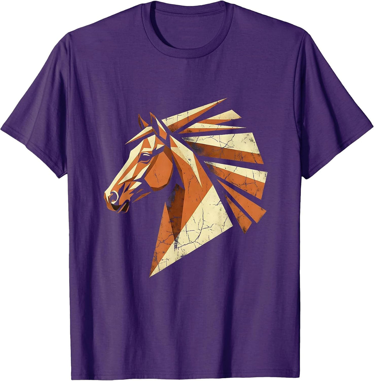 Horse Mane Blowing in Desert Wind Western Graphic T-Shirt - Purple