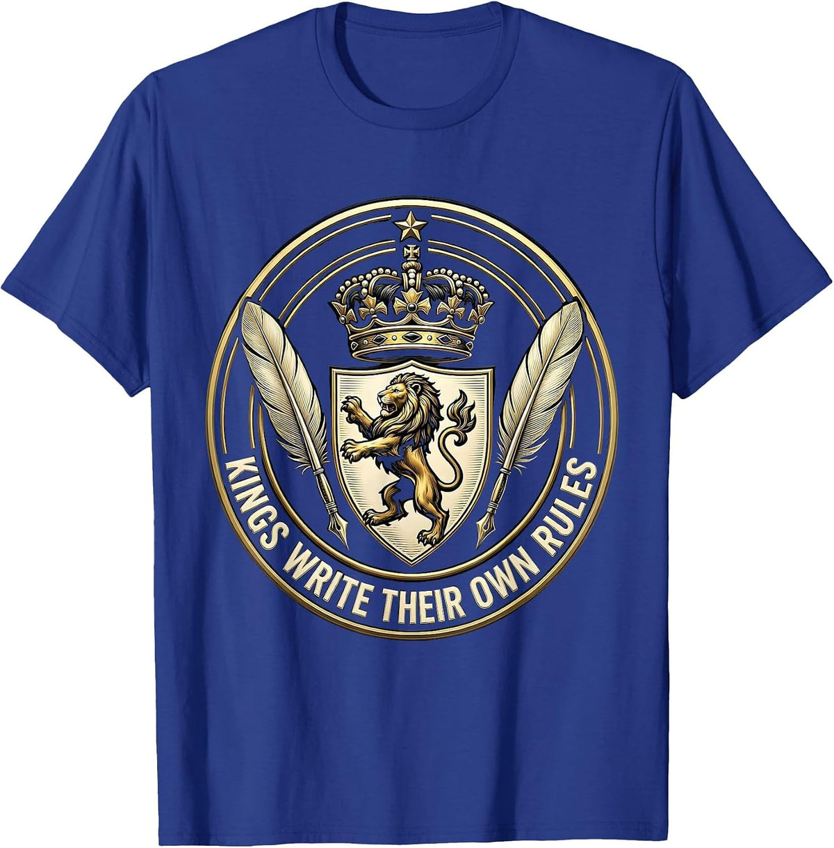 Men's Kings Write Their Own Rules Freedom Design T-Shirt - Royal Blue