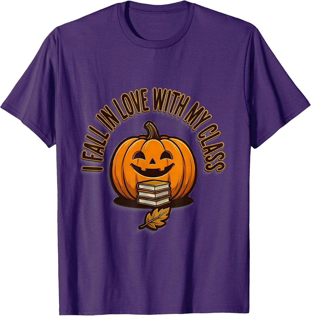 Men's I Fall In Love With My Class Teacher Autumn Preschool T-Shirt - Purple