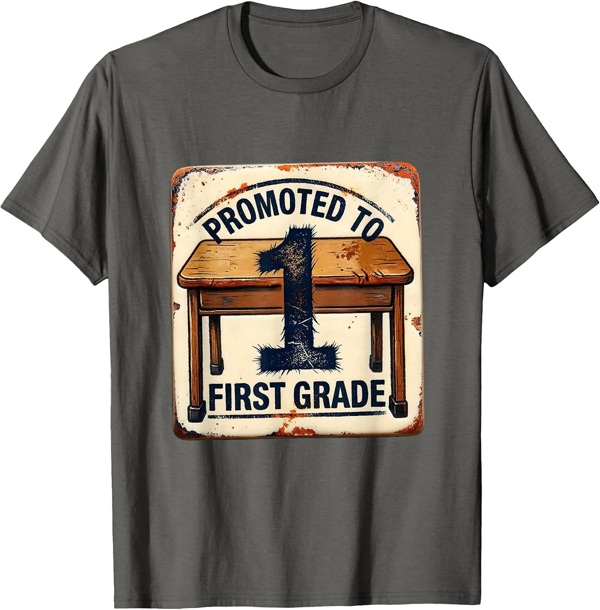 Men's Promoted To First Grade Cute First Day Of School Kids T-Shirt - Asphalt Grey