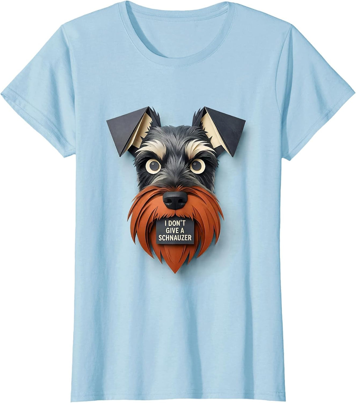 Women's I Don't Give A Schnauzer Funny Miniature Schnauzer Lover T-Shirt - Baby Blue