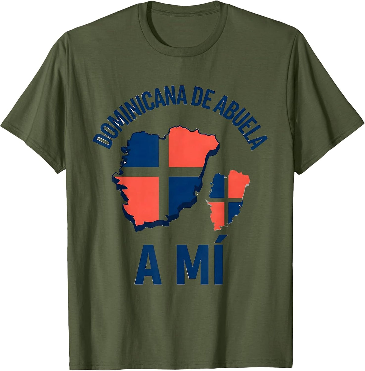 Men's Dominicana de Abuela a Mí Cultural Heritage Pride Hispanic T-Shirt - Olive Green