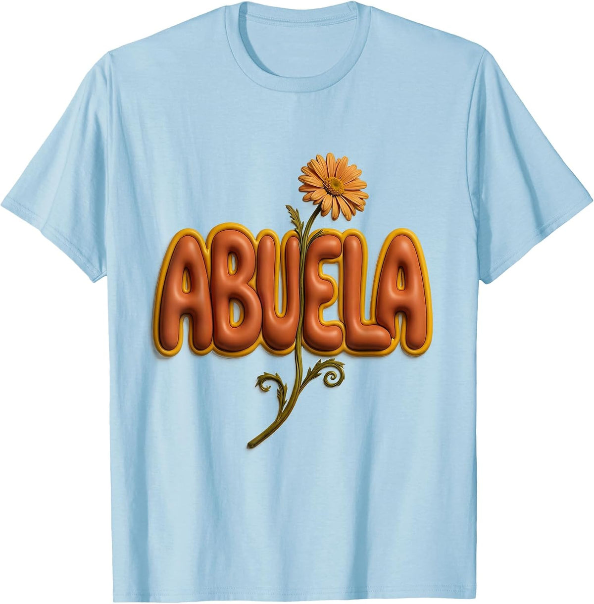 Abuela Groovy Bubble Letterform Grandparent Day Gift T-Shirt - Baby Blue