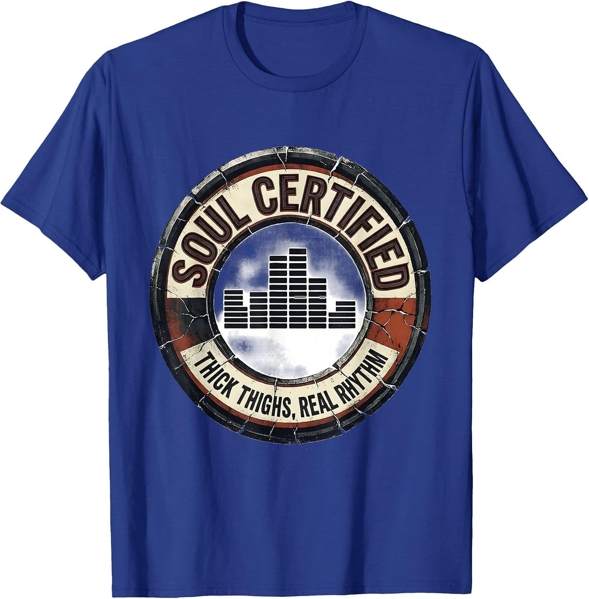 Soul Certified — Thick Thighs, Real Rhythm Funny T-Shirt - Royal Blue