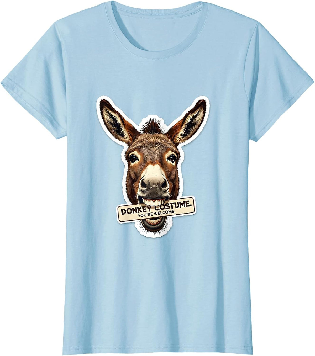 Women's Donkey Costume You're Welcome Funny Animal Lover Humor T-Shirt - Baby Blue