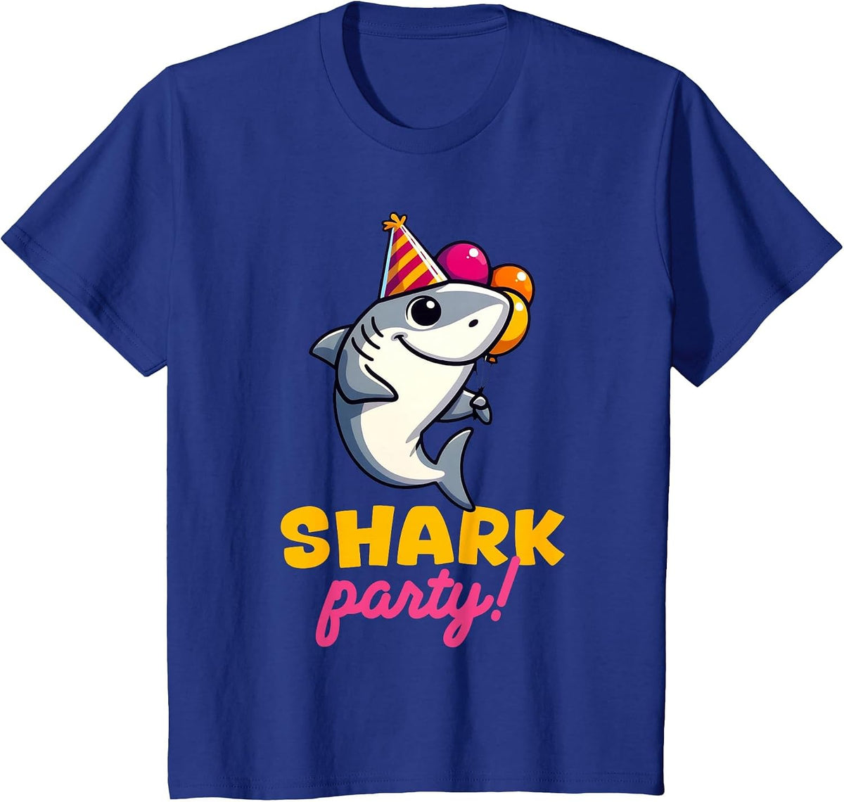Cool Shark Party Birthday Beach Funny Shark T-Shirt - Royal Blue