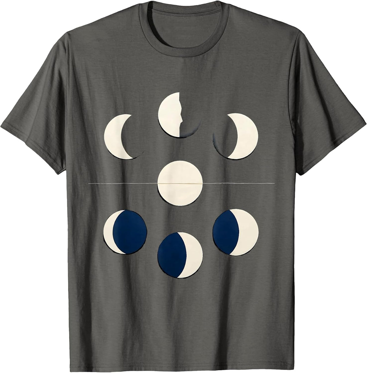 Men's Lunar Ladder Geometric Astronomy Gift T-Shirt - Asphalt Grey
