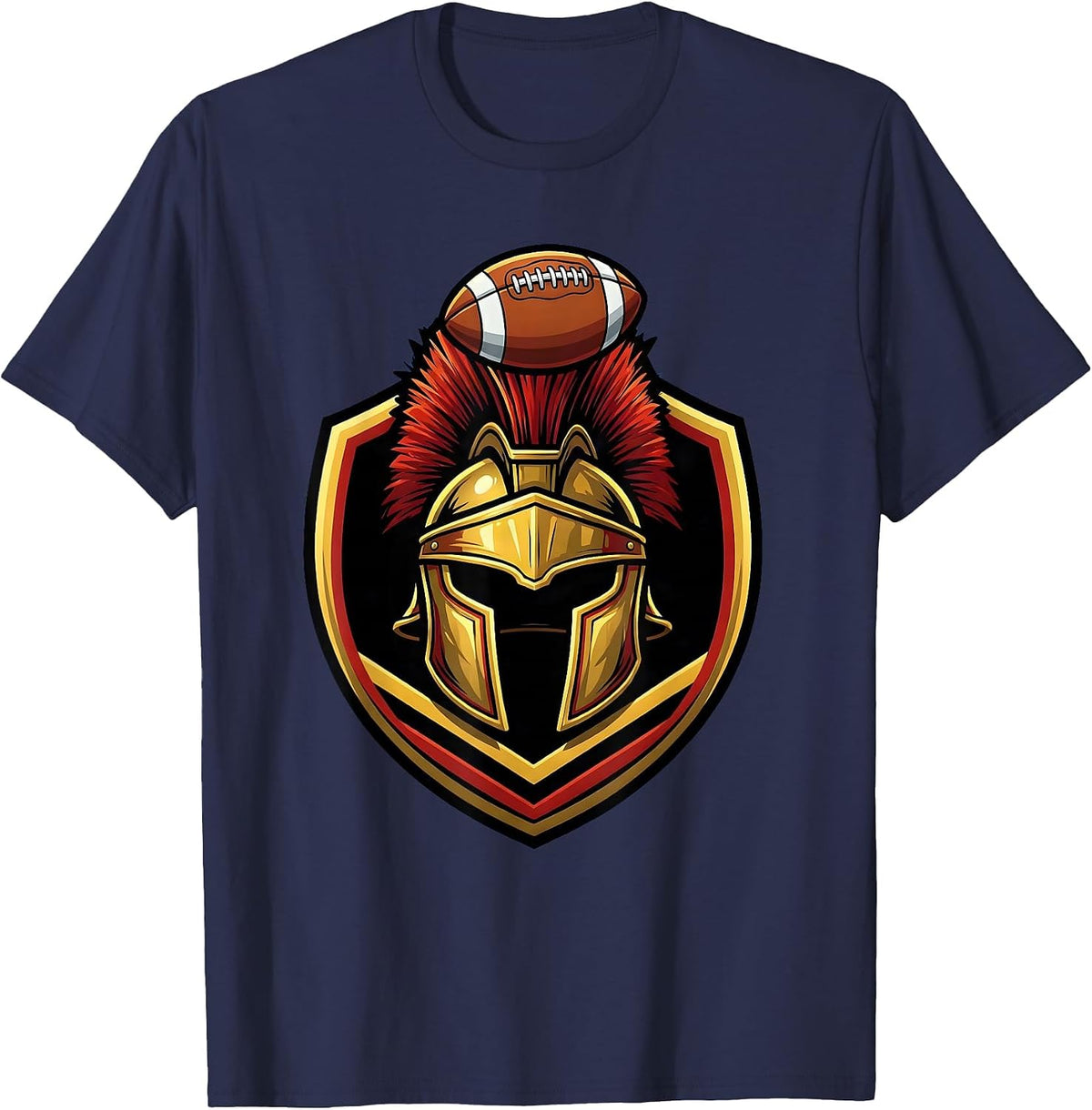 Men's Gladiator Rugby Helmet Crest Graphic T-Shirt - Navy Blue