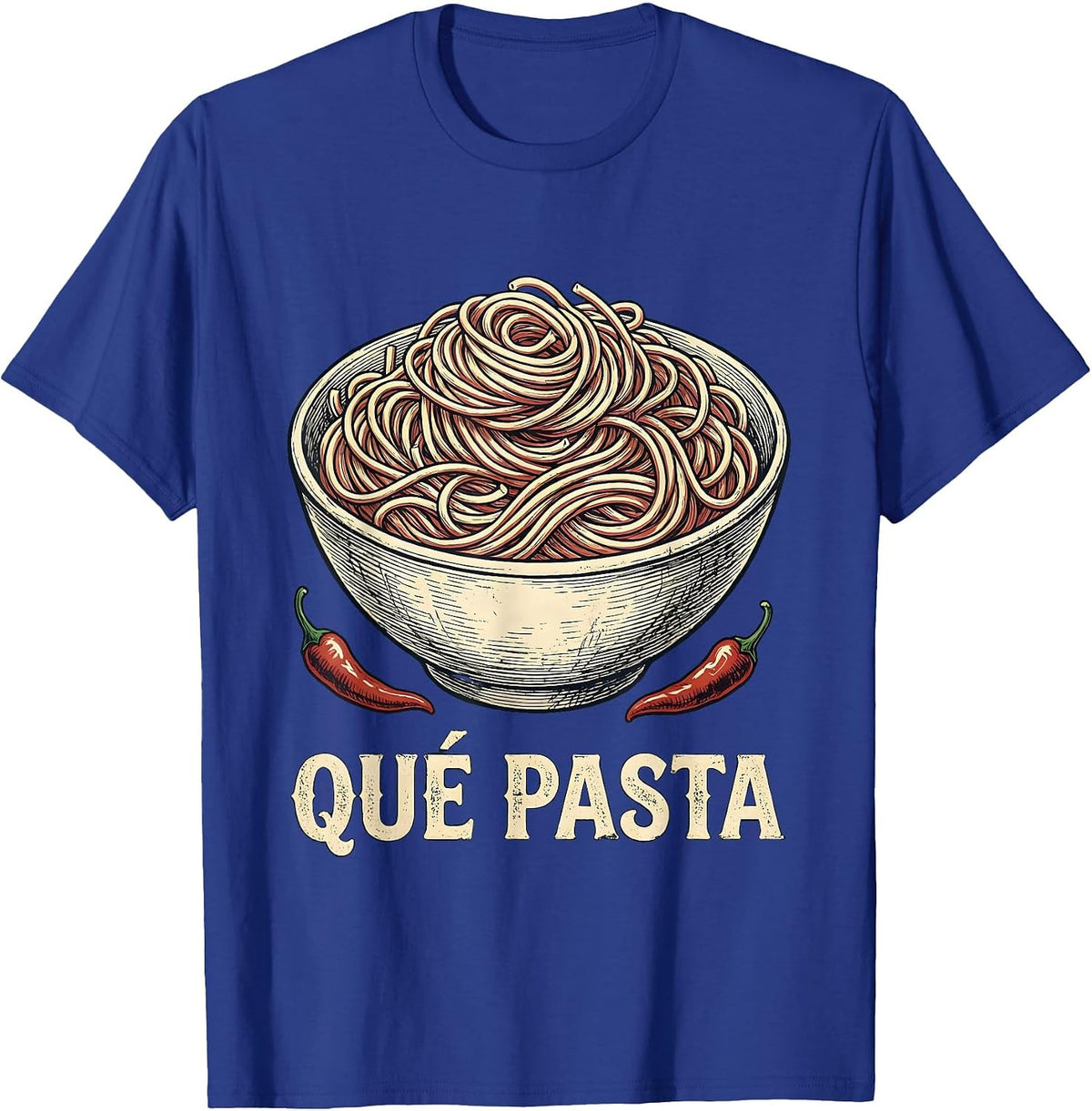 Men's Qué Pasta Vintage Cinco De Mayo Spanish Pun Party Humor T-Shirt - Royal Blue