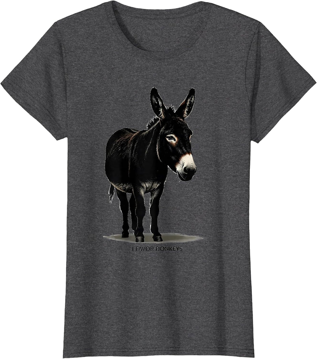 Women's I Favor Donkeys Funny Farm Animal Quirky Humor T-Shirt - Dark Heather Grey