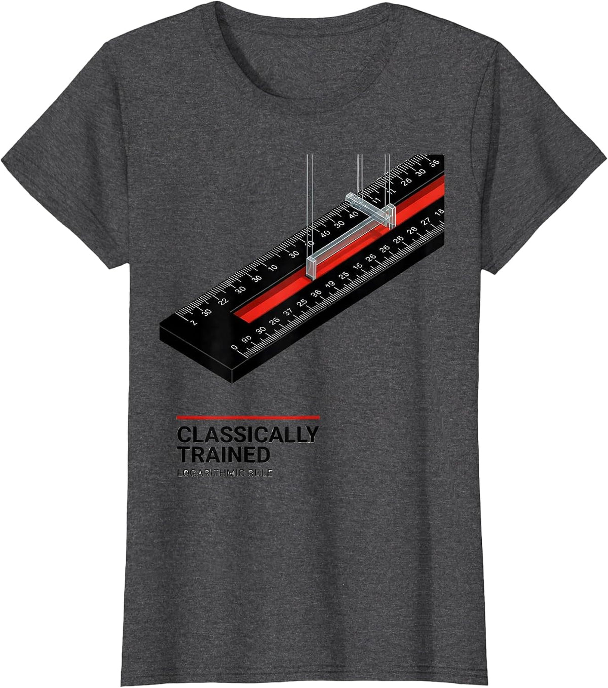 Women's Classically Trained Logarithmic Rule Swiss International T-Shirt - Dark Heather Grey